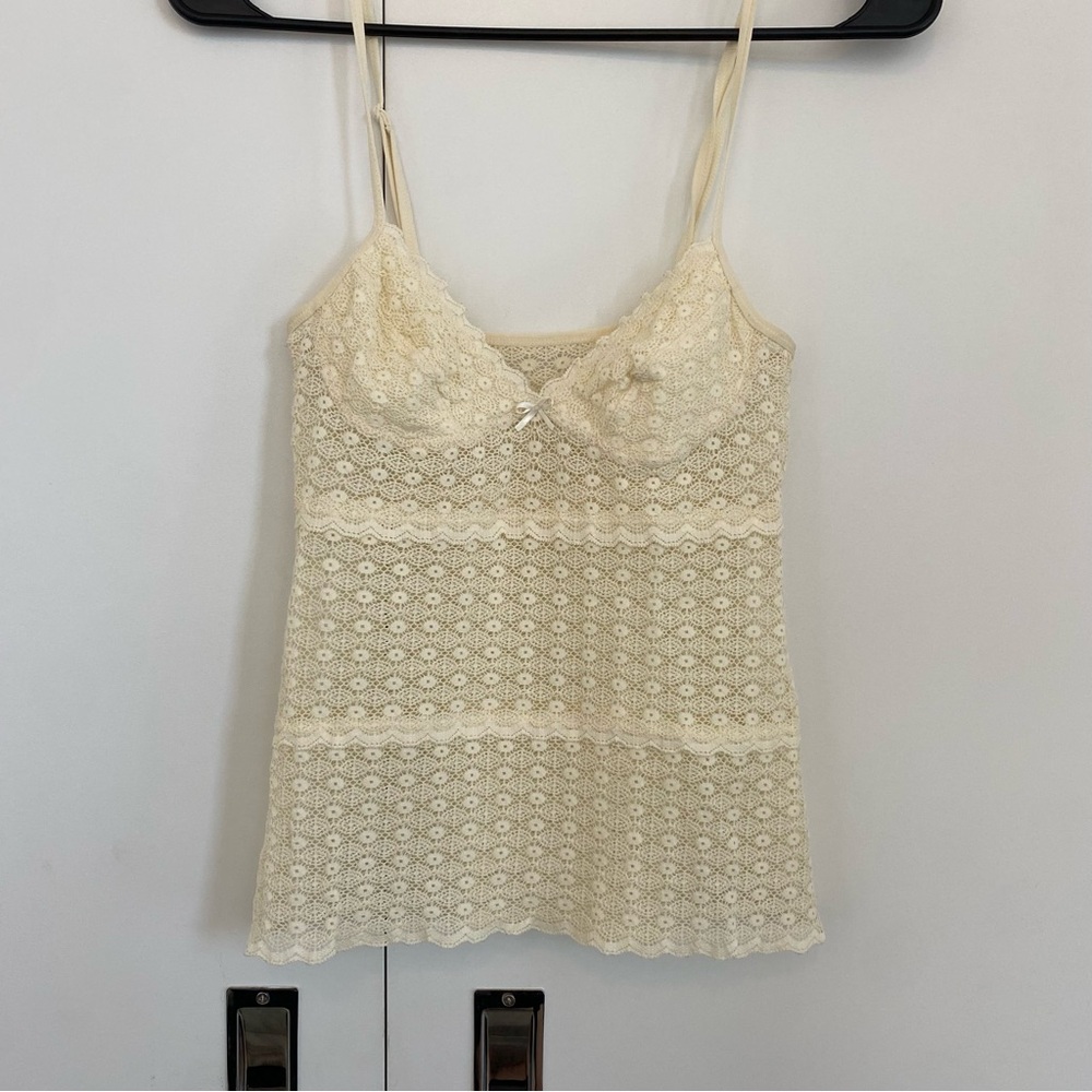 Vintage Cream Lace Camisole Tank Top